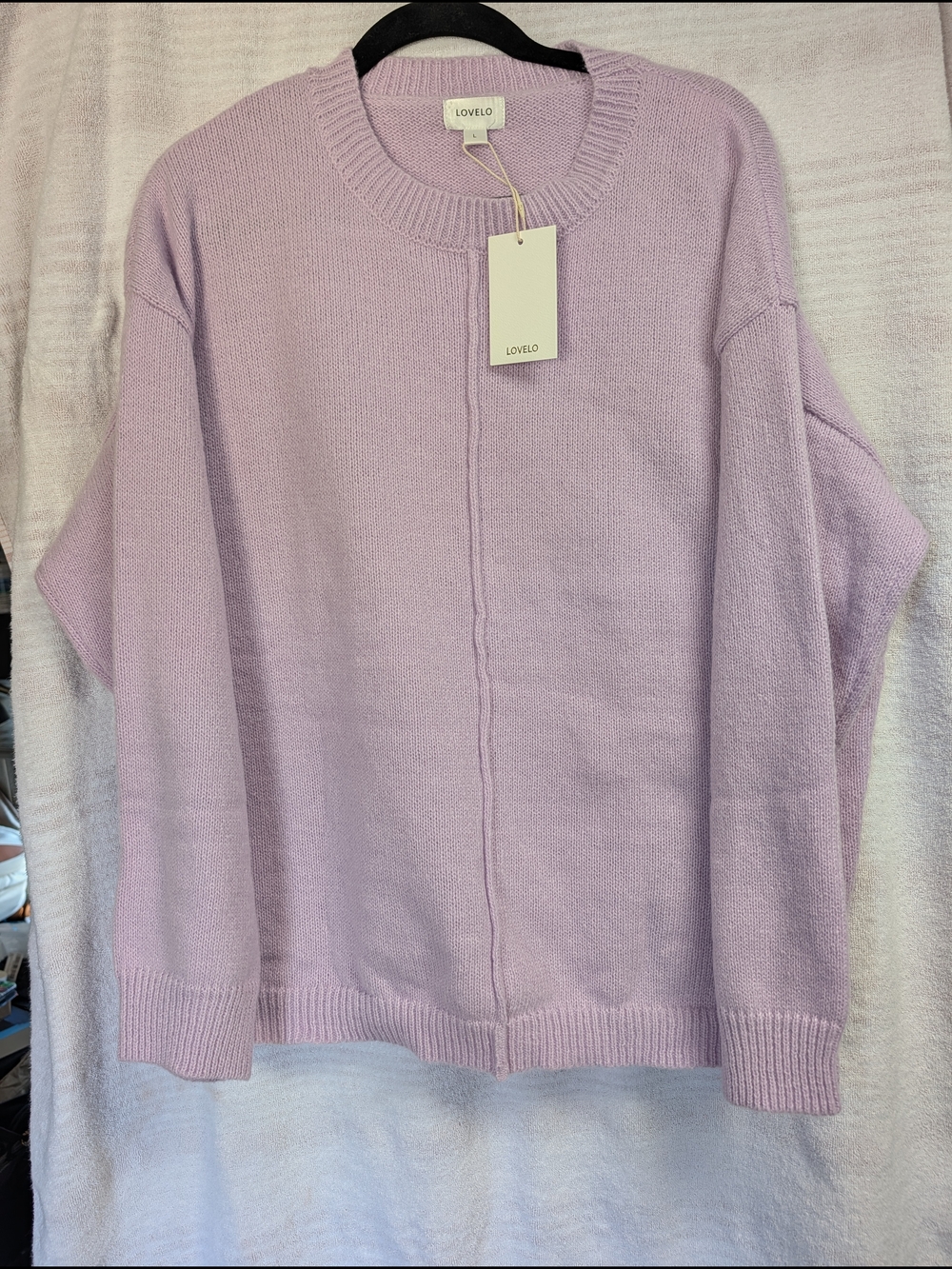 Lovelo Relaxed Crewneck Sweater in Light Lavender